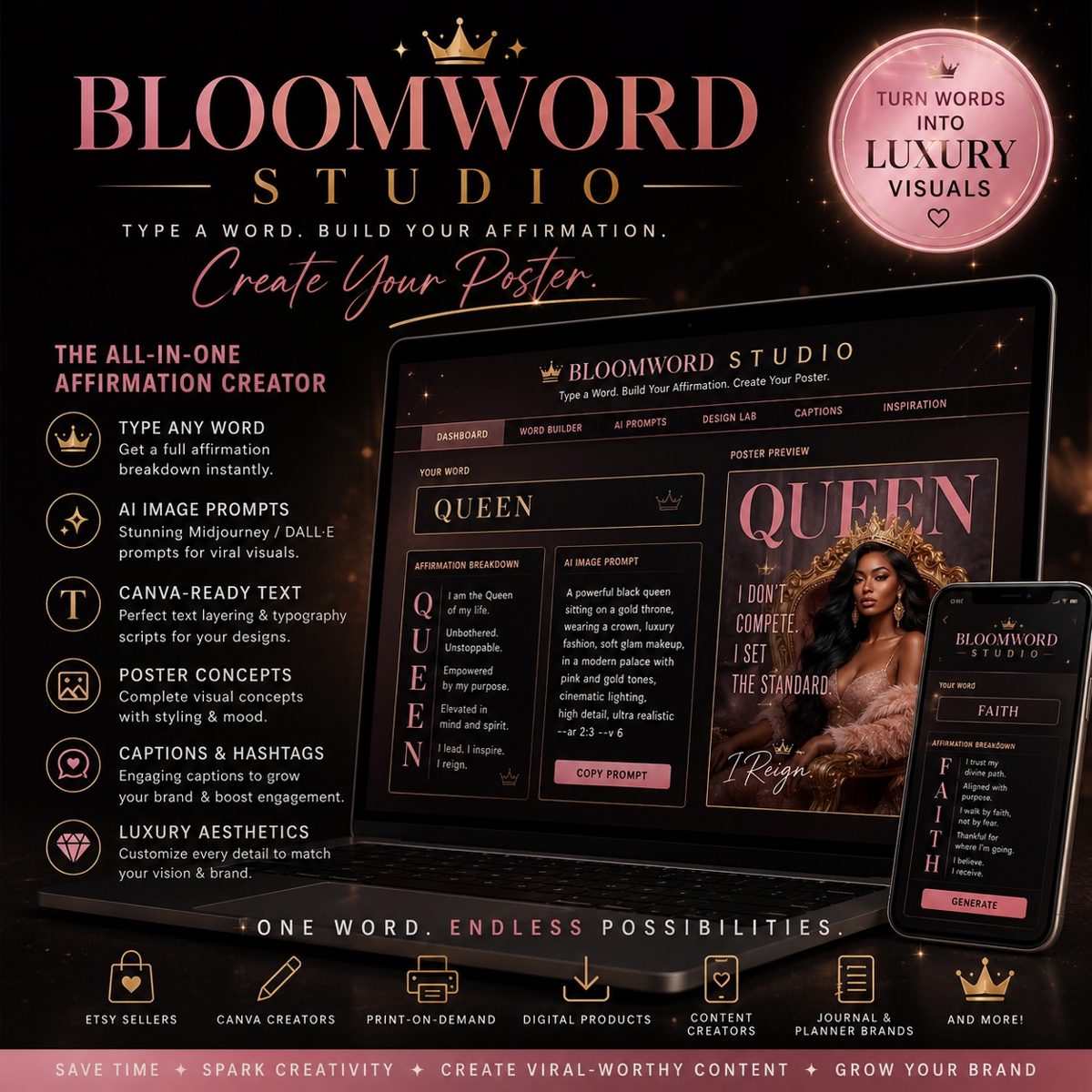 BloomWord Studio app preview
