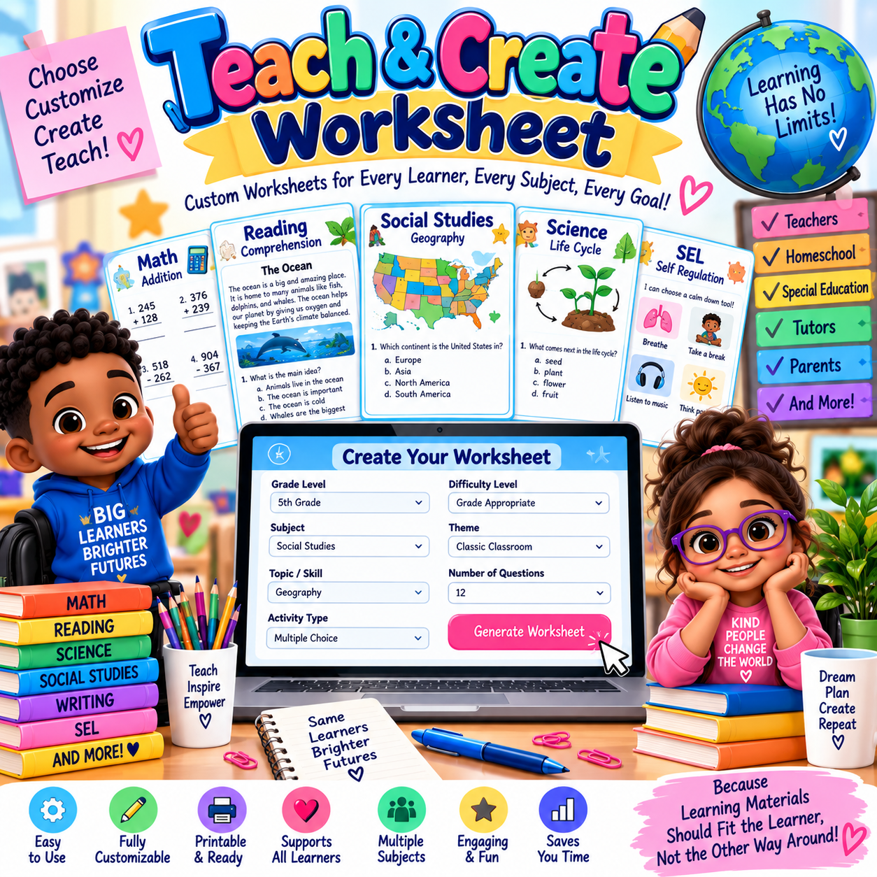 Teach and Create Worksheet Prompt app preview